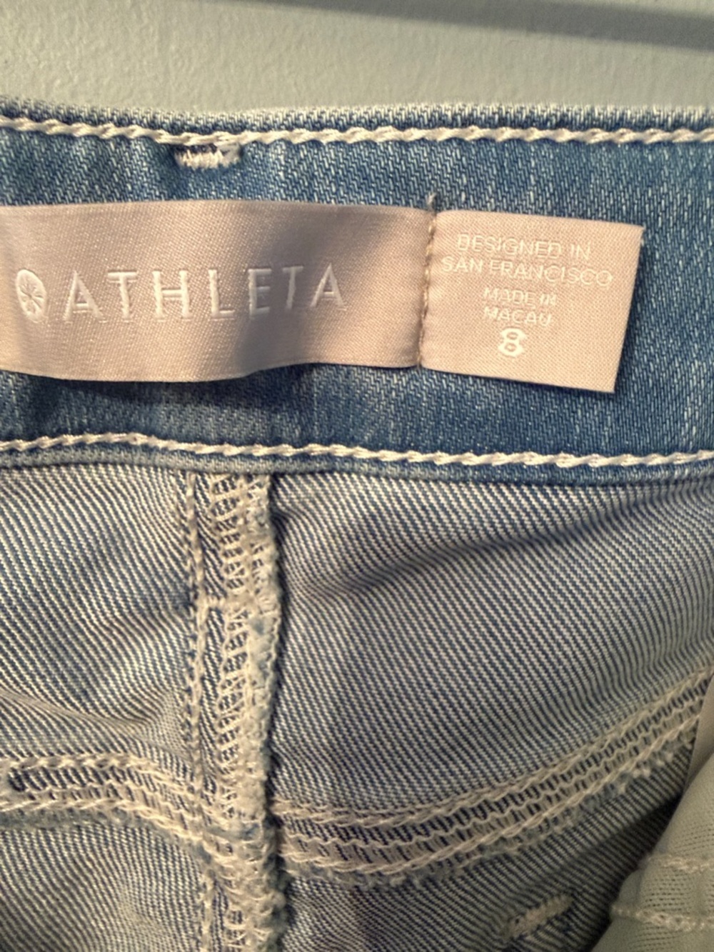 Athleta Light Blue Ankle Jeans with White Side Stripe NWOT - Picture 2 of 3